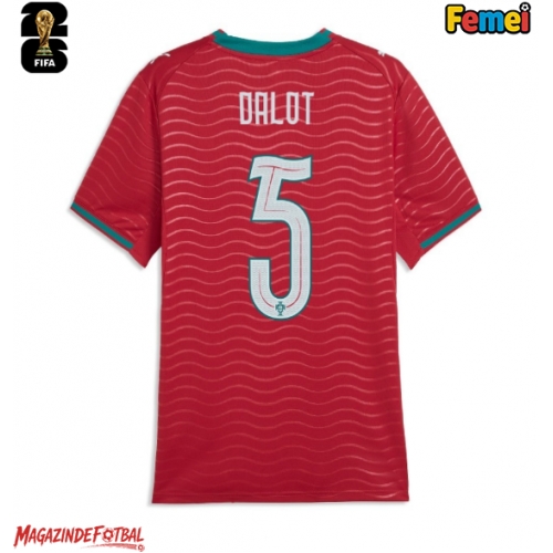 Portugalia Diogo Dalot #5 Echipament de Fotbal Replică Mondial 2026 Femei Acasa Portugalia Diogo Dalot #5 Echipament de Fotbal Replică Mondial 2026 Femei Acasa